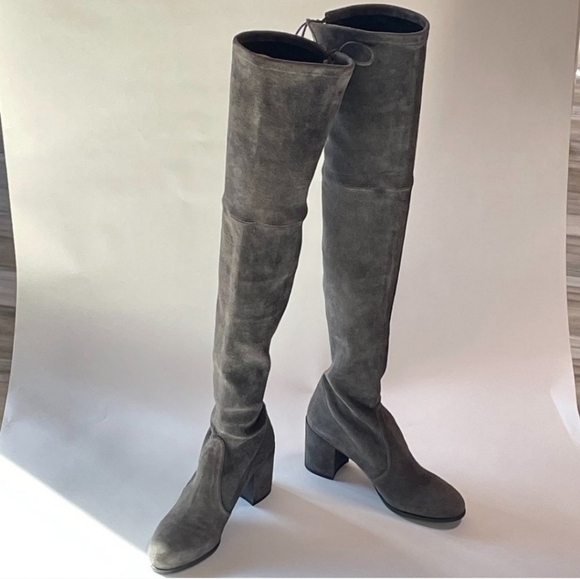 10.5 Stuart Weitzman Genna Suede Over-the-Knee Boot (Women) - Picture 4 of 6
